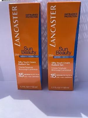 2X LANCASTER SUN Beauty Silky Touch Cream Radiant Tan SPF 15 - 50ml • £14.49