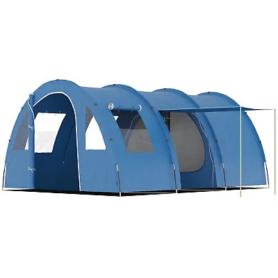 Outsunny 5-6 Man Family Tent Camping Tent With Two Room Floor & Carry Bag • £183.99