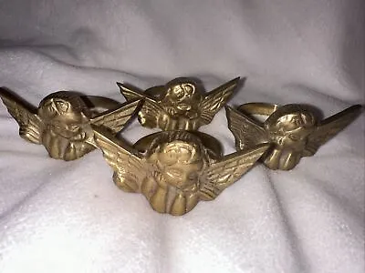 Set Of 4 Angel/cherub Vintage Brass Napkin Rings • $12