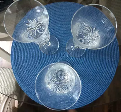 $29.96 • Buy 3 Vintage Full Lead Crystal Larchmont Champagne Flutes 9 3/4 