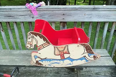 VINTAGE ORIGINAL WOODEN HORSE CHILD'S ROCKER 6 Month & UP BOYS & GIRLS 1960's • $29.99