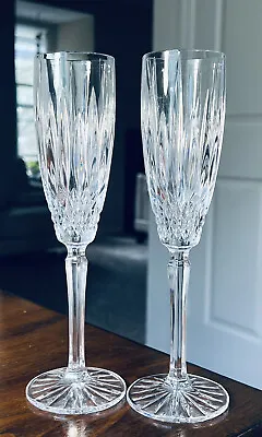 Vintage Mikasa Old Dublin Fluted Champagne Glasses 8 7/8” - Crystal Set Of 2 • $32.99