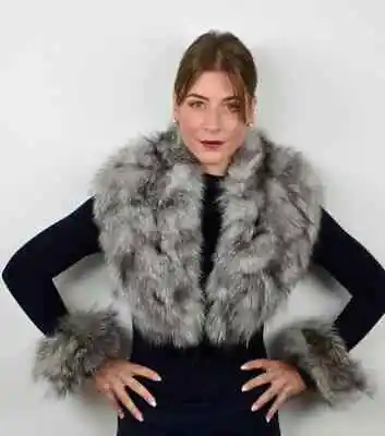 Fur Frost Fox Collar Real Fur Stole Fox Collar Frost Fox • $145