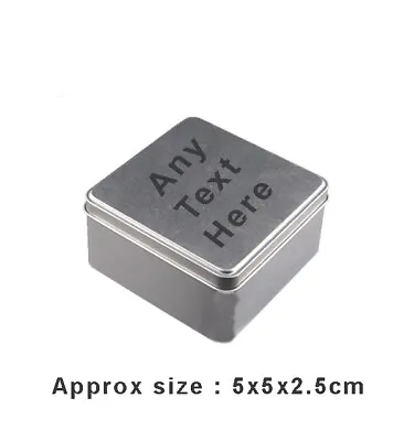 £4.99 • Buy Personalised Metal Tin Storage Box Gift Key Rings Small Items Cufflinks Tie Clip