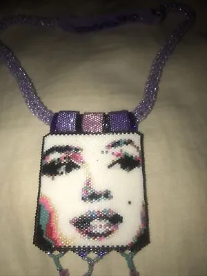 Marilyn Monroe Beaded Pendant Necklace Delica 11/0 Hand Made • $119.99