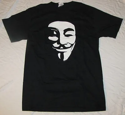 $4 • Buy Small Mens T-shirt The V For Vendetta Movie Vertigo Graphic Novel Black Mask New