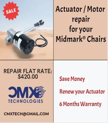 $420 • Buy 016-0358-00 Actuator/Motor REPAIR For Midmark®  Chairs ( Base, Tilt, Foot, Back)