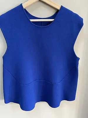 $65 • Buy Scanlan Theodore Crepe Knit Cobalt Blue Top Size L