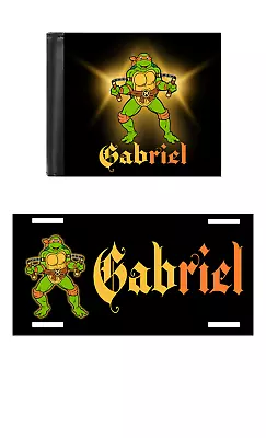 Teenage Mutant Ninja Turtle Wallet And Metal Poster License Plate Custom Name • $21