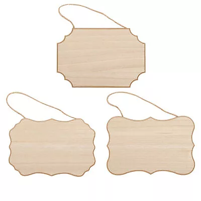 Blank Sign School Unfinished Wood Plaque Cafe DIY Craft Wall Hanging With String • $26.59