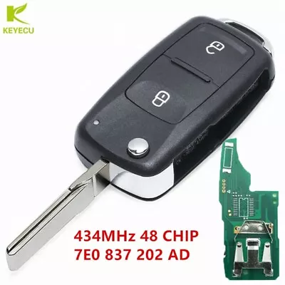 Uncut 2Button Flip Remote Key For Volkswagen VW AmarokTransporter 7E0 837 202 AD • $13.83