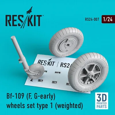 Reskit 1/24 Messerschmitt Bf-109F/G Early Wheels #1 (weighted) For Trumpeter • $14.13