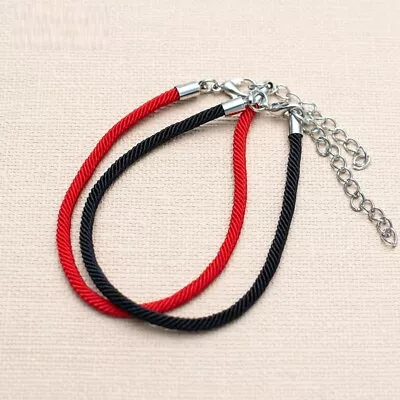 Couple Lover Friendship Family Black Red Cotton Braided Men Woman Bracelets DIY • £2.99