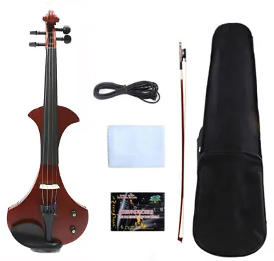 4 String Electric Violin 4/4 Solid Wood Passive Pickup Violin With Case Bow • $382.03