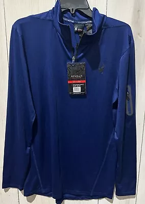 $68 SPYDER Active Long Sleeve Pro Web Mens BRAND NEW 1/4 Zip Dark Blue Large • $19.99