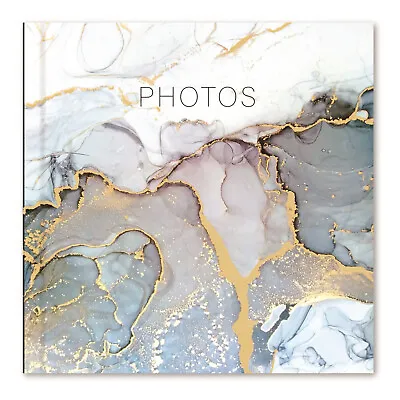 £8.95 • Buy Grey & Gold Marble Design Photo Album Holds 200 4  X 6  Family Photographs