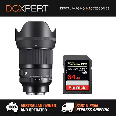 $1299 • Buy Sigma 50mm F/1.4 Dg Dn Art Lens For Sony E-mount (4315965) + Bonus Sd Card