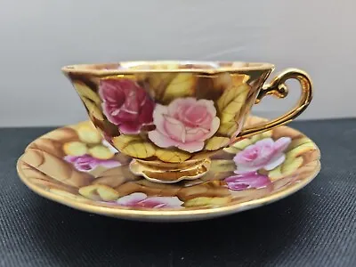 GZL American  Cup & Saucer Exquisite  Hand Painted Occupied Japan U.S.A Vintage • $38