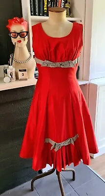 Vintage 1950's Red Dress Original By  Pearco Fashions Melbourne  Rockabilly  • $95