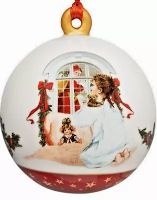 Retired Villeroy&Boch Excited Children  Waiting For🎅@ Window Christmas Ornament • $29.95