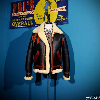 Classic Australian Merino B3 Bomber Jacket Leather And Fur Winter Warm Jacket • $399