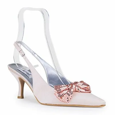 Farfalla Ladies Satin Beaded Shoes-sb1144 • £12.95