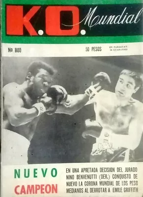 NINO BENVENUTTI World Middleweight Champion BOXING Original K.O. MUNDIAL 800 • $24.99