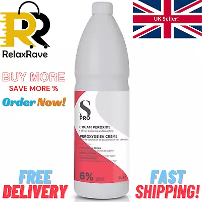 S-PRO Cream Peroxide 6%/20V 1L Salon Services Ivory Free And Fast Shipping UK • £8.69