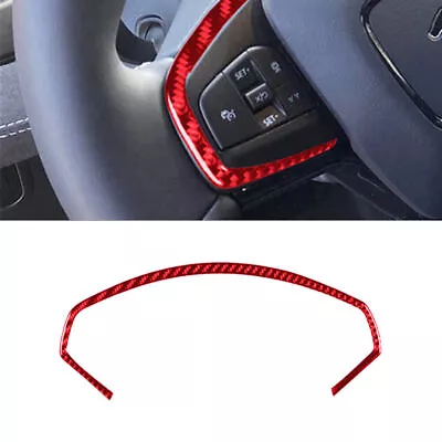 For Ford Mustang Mach-E Red Carbon Fiber Interior Steering Wheel Cover Trim • $17.90