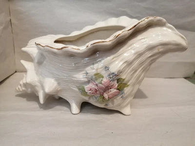 £20 • Buy Maryleigh Pottery  Large Conch Shell Planter - Floral Design