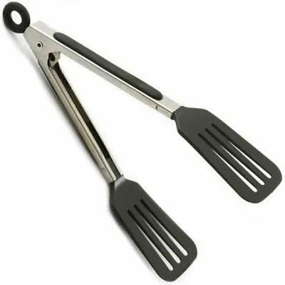 Norpro 8  Stainless Steel Mini Slotted Spatula Locking Serving Tongs • $8.59