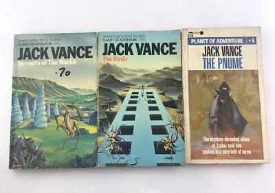 3x Jack Vance Planet Of Adventure Paperbacks Servants Of The Wankh-Dirdir-Pnume • £18.78