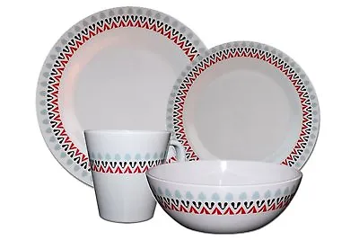 32-Piece Melamine Dinner Set Plates Bowl Mugs Family Picnic Outdoor Dining For 8 • £84.95
