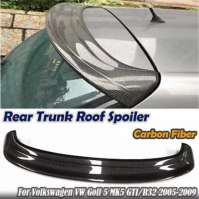 Car Carbon Fiber Rear Roof Spoiler For VW Volkswagen MK5 Golf 5 GTI R32 2005-09 • $161.93