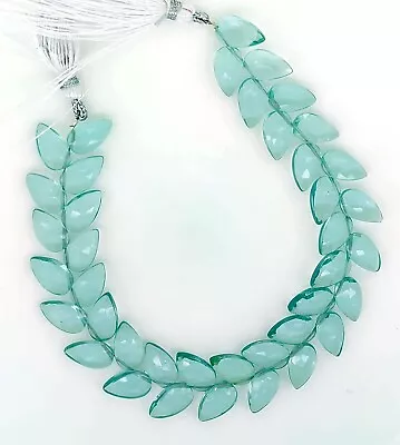 Prasiolite Color Quartz 12x7 Mm Size Tree Of Life Leaves Shape Beads 8  • $16.80