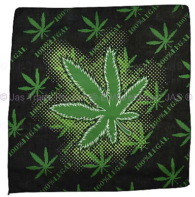 Bandana Head Scarf Wrap Mull Weeds Marijuana Hippie Cannabis Leaf 100% LEGAL • $4.95