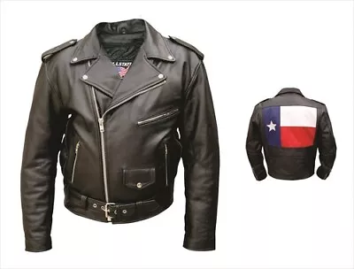 Men Texas Flag Buffalo  Leather Jacket • $189