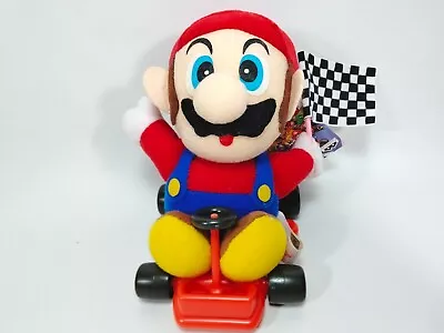 Super Mario Kart Super Mario Plush W/ Flag 1993 Banpresto Nintendo Japan • $59.99