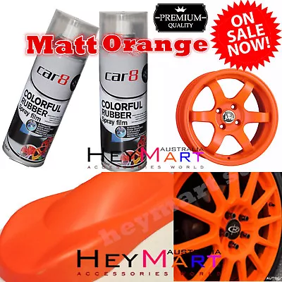 6x Can Matt Orange Rubber Paint Wheel Rim CAR8 Plasti Dip Removable Rubber Paint • $72