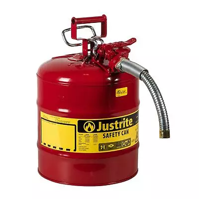 Justrite 5 Gallon Red AccuFlow Galvanized Steel II Vented Safety Can With Sta... • $204.03