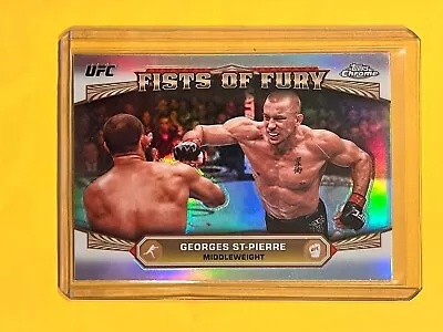 GEORGES ST-PIERRE 2024 Topps Chrome UFC Refractor Fists Of Fury Insert Card SP • $0.99