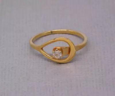 Vintage Signed Avon Gold Tone & Clear Rhinestone Open Work Ring Size 7 • $9.95