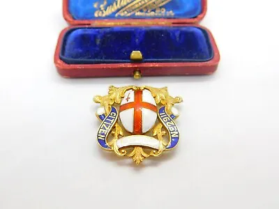 Sterling Silver Gilt & Colourful Enamel Citizen Lodge Masonic Fob Medal C1920 • £35