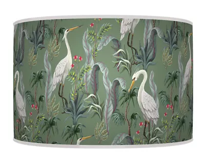 Herons Tropical Birds Sage Green Lampshade Pendant Lamp Shade Handmade Dz253 • £26.99