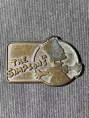 Vintage 1990 20th Centry Fox Brass Belt Buckle The Simpsons Bart Simpson • $49.99