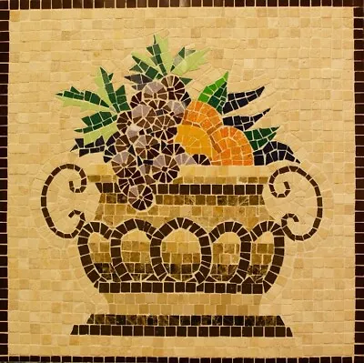 Mosaic Mural Backsplash 20 1/2 W X  20 1/2 H X 3/4  Fruits Jar • $225