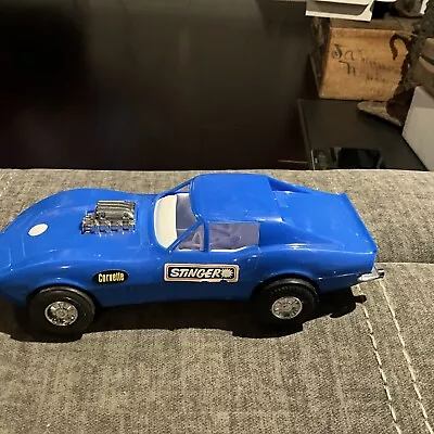 Vintage Processed Plastic Blue Corvette Stingray Stinger Toy Car • $13.99