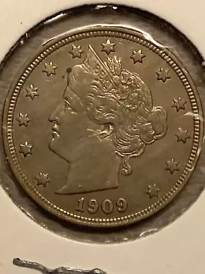 1909-P Liberty  V  Nickel Coin - Great Detail! Beautiful Toning! Free Shipping! • $9.99