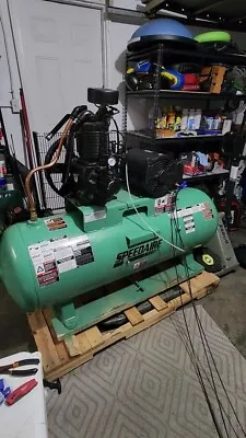SPEEDAIRE Electric Air Compressor: 7.5 Hp 2 Stage Horizontal 80 Gal Tank • $2000