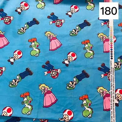 Nintendo Super Mario Bros. Fabric Sheeting Blue Cotton 110x50cm/43.3x19.68  • $62.33